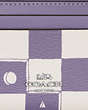 COACH®,MINI SKINNY ID CASE WITH CHECKERBOARD PRINT,pvc,Silver/Light Violet/Chalk