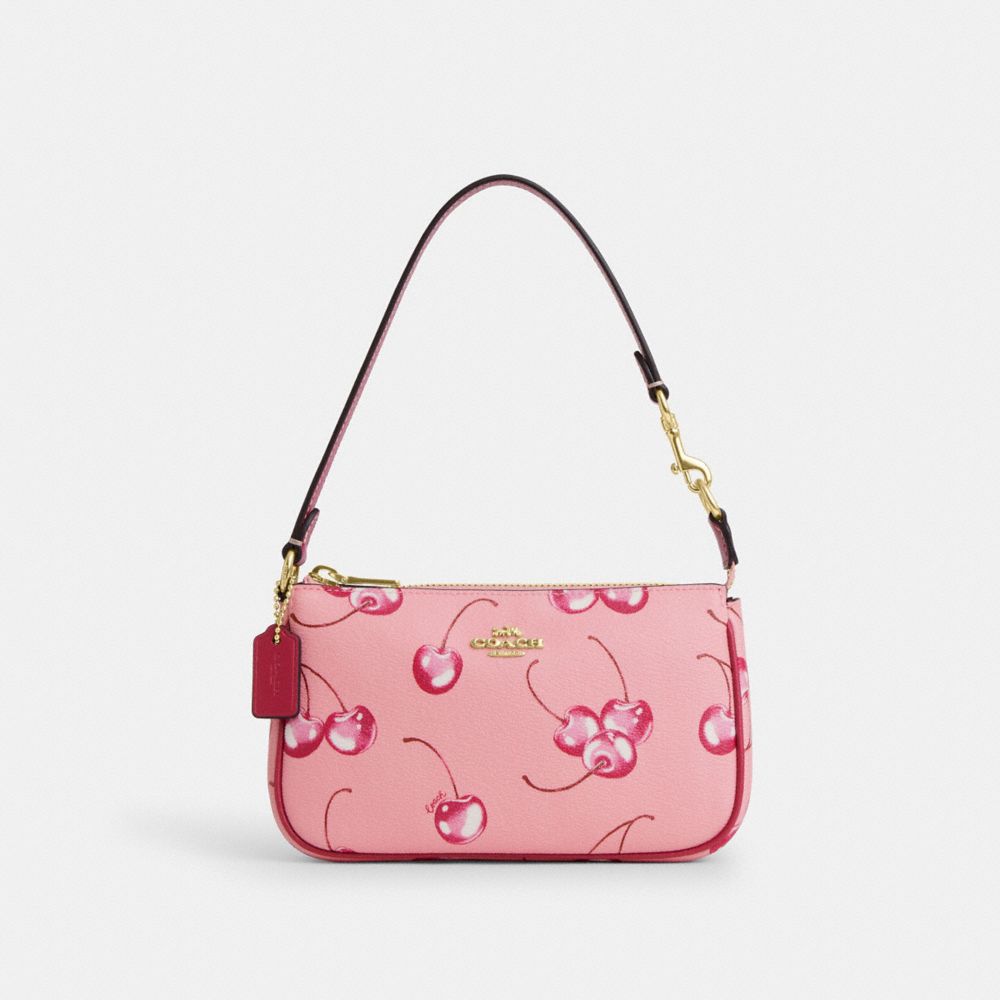 COACH®,NOLITA 19 WITH CHERRY PRINT,pvc,Im/Flower Pink/Bright Violet,Front View