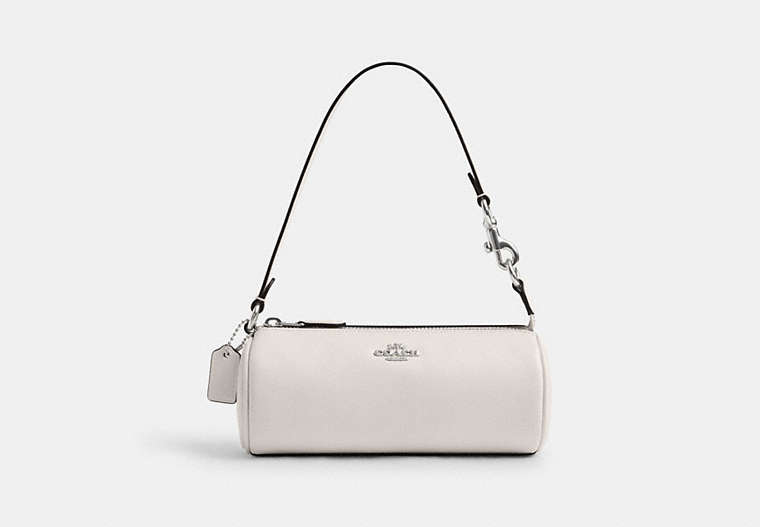 COACH®,NOLITA BARREL BAG,Leather,Mini,Silver/Chalk,Front View
