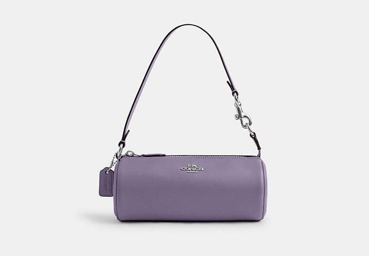 COACH®,NOLITA BARREL BAG,Leather,Mini,Silver/Light Violet,Front View