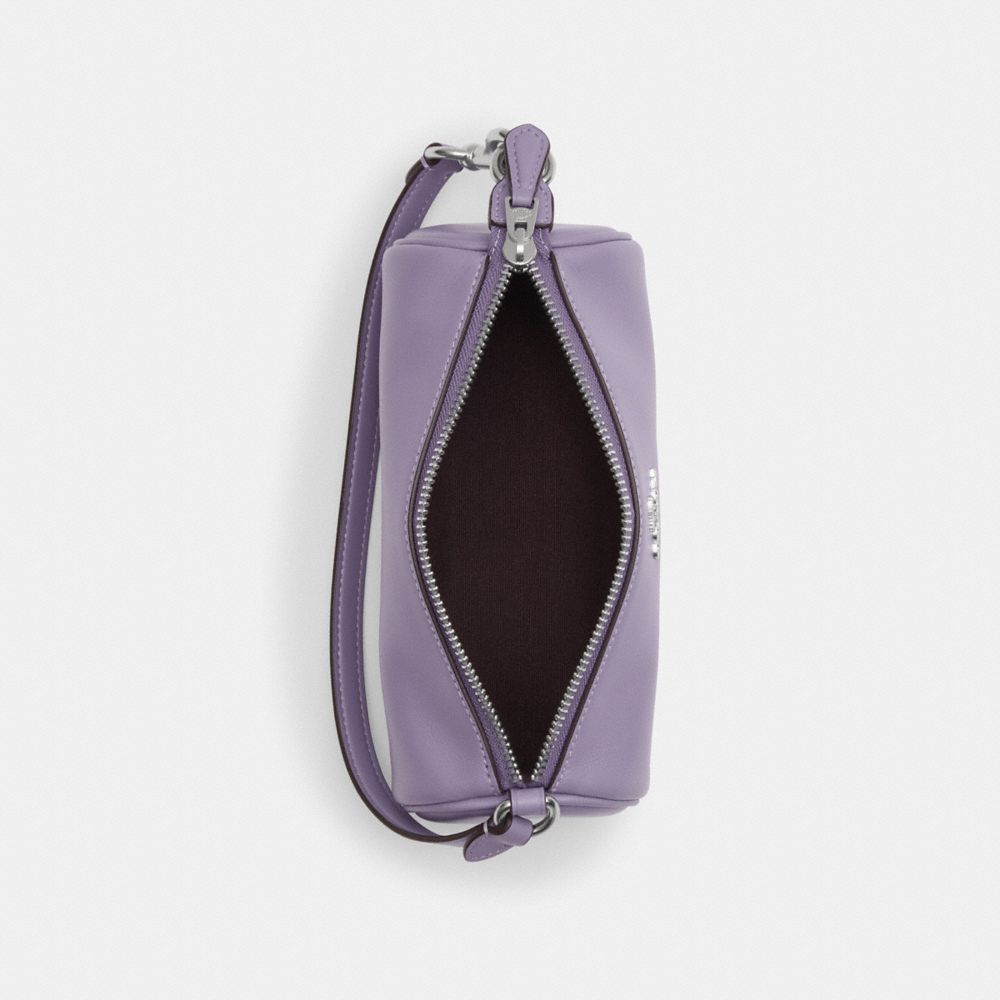 COACH®,NOLITA BARREL BAG,Smooth Leather,Mini,Silver/Light Violet,Inside View,Top View