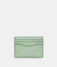 COACH®,SLIM ID CARD CASE,Metal,Silver/Pale Green,Front View