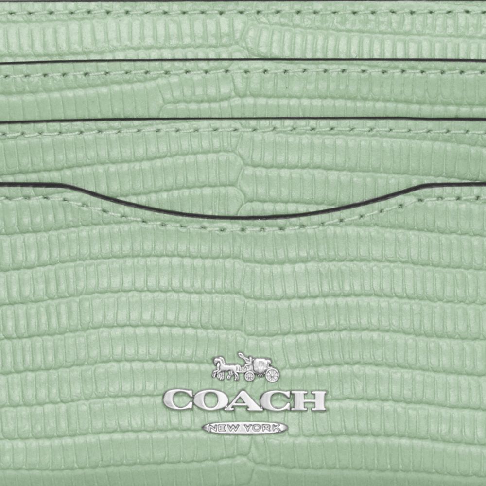 COACH®,スリム ID カード ケース,カードケース&パスケース,ｼﾙﾊﾞｰ/ﾍﾟｰﾙ ｸﾞﾘｰﾝ