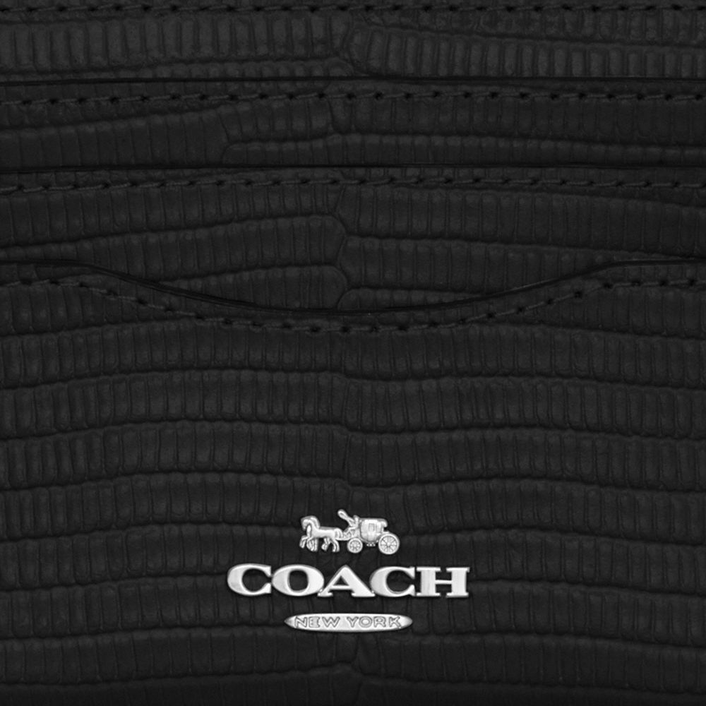 COACH®,SLIM ID CARD CASE,Novelty Leather,Silver/Black