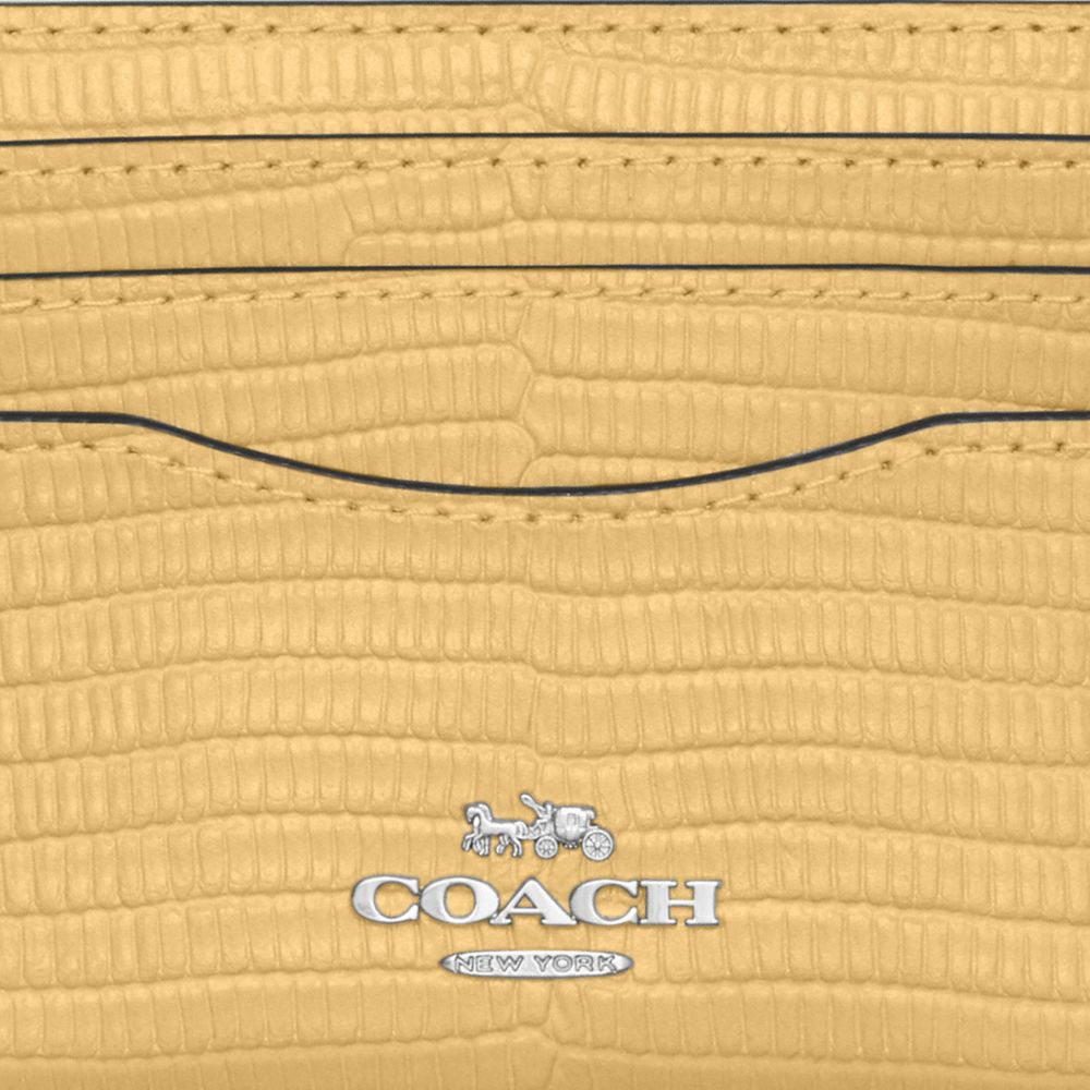 COACH®,SLIM ID CARD CASE,Novelty Leather,Silver/Hay