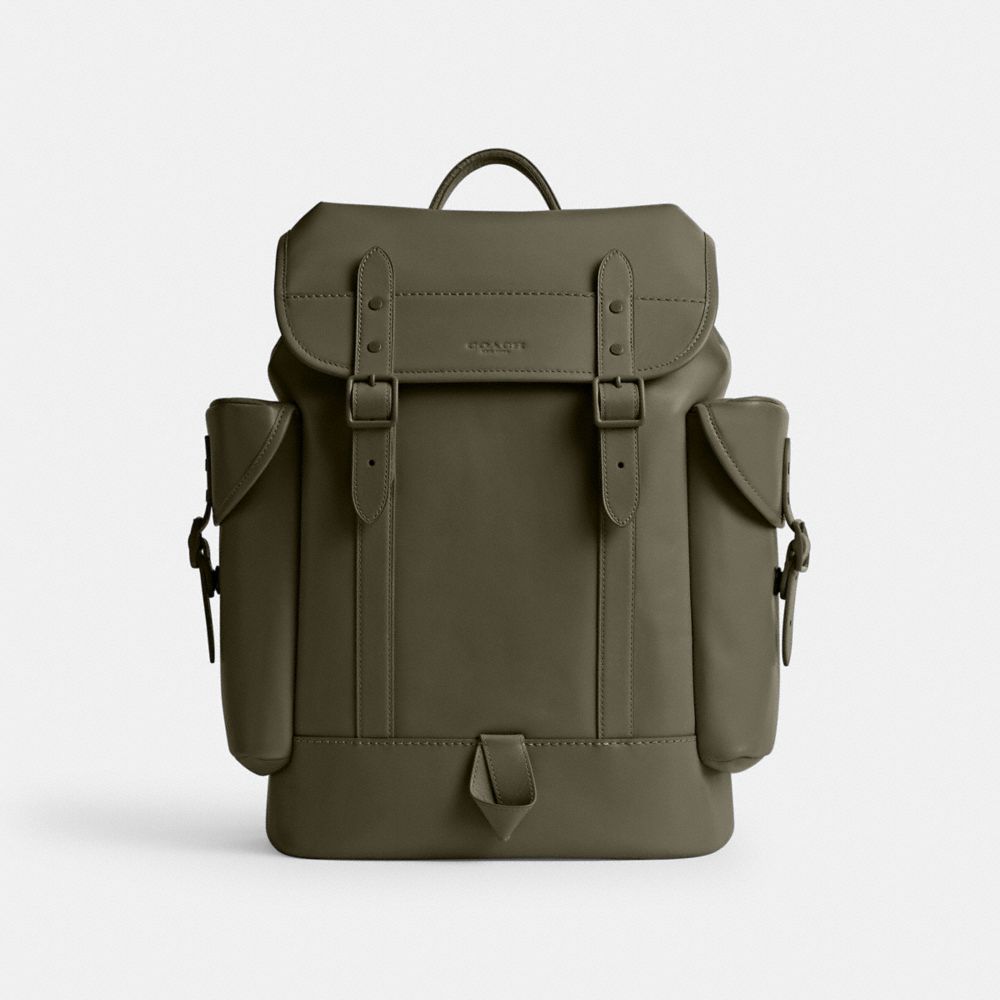 COACH®,SAC À DOS HITCH,Vert armée,Front View