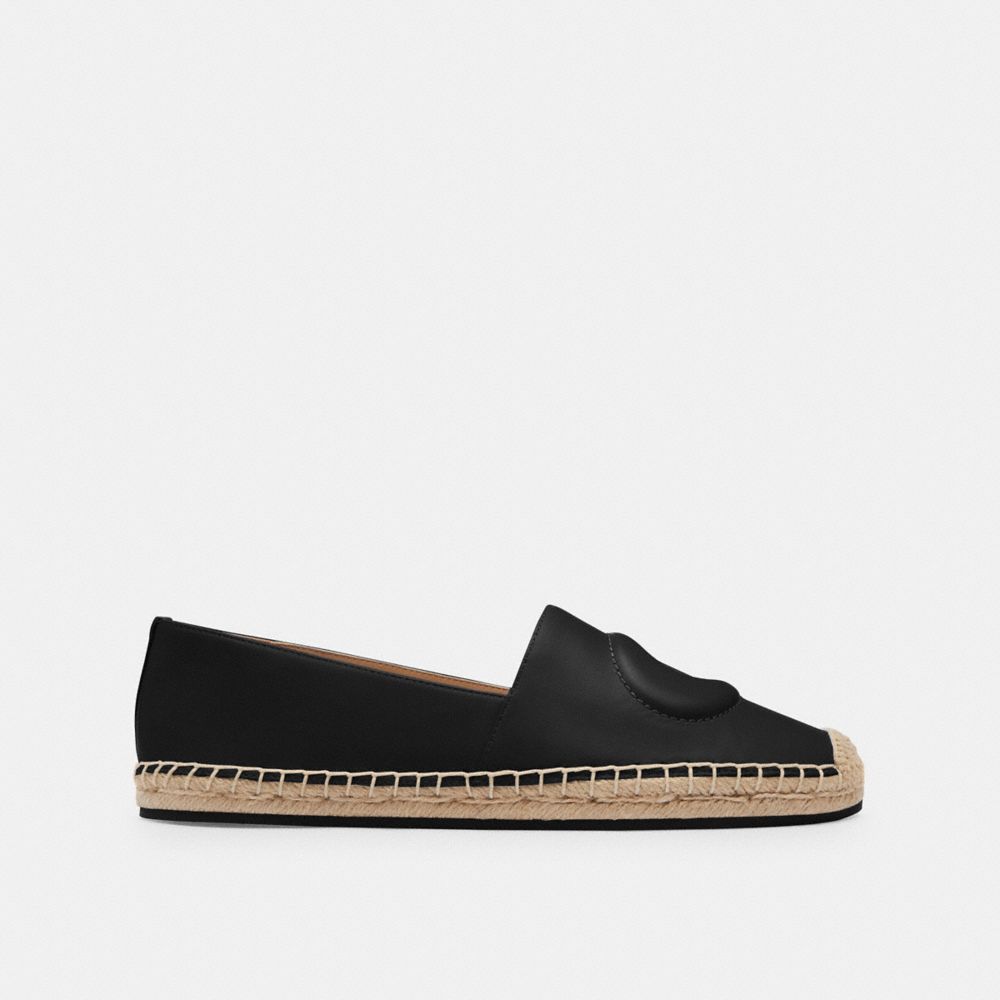 COACH®,ESPADRILLE CRUZ,Cuir,Noir,Angle View