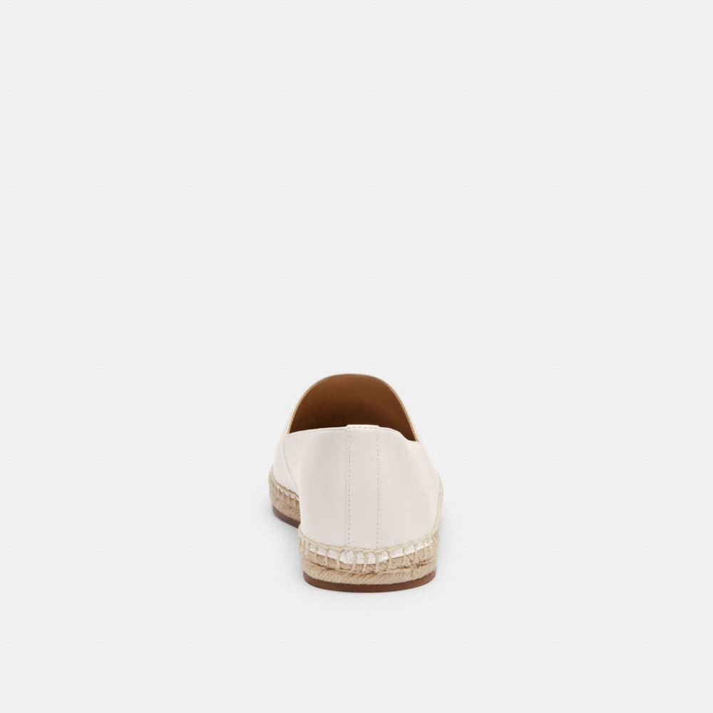 COACH®,Cruz Espadrille,Leather,Rubber,Flats,Espadrilles,Embossed,Logo,Casual,Cream,Alternate View
