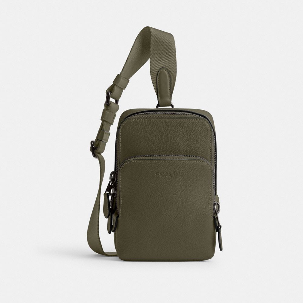 COACH®,SLINGPACK GOTHAM 13,Vert armée,Front View