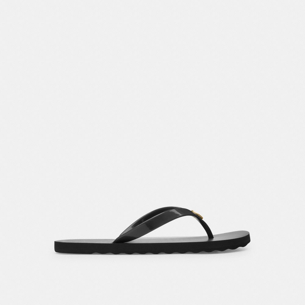 COACH®,ZAYN FLIP FLOP,Black,Angle View