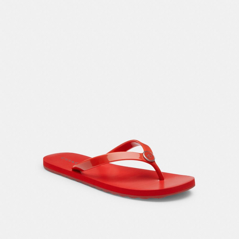 COACH®,ZAYN FLIP FLOP,Rubber,Miami Red,Front View