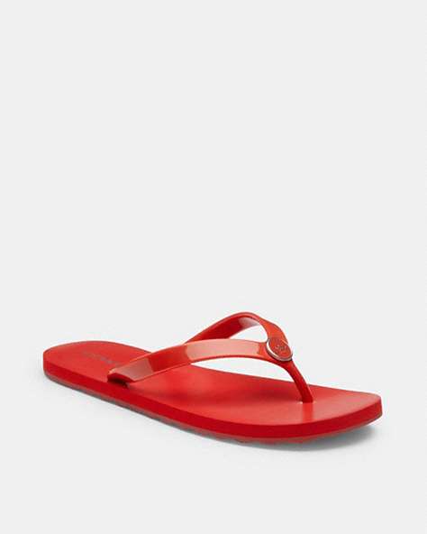 COACH®,ZAYN FLIP FLOP,Rubber,Miami Red,Front View