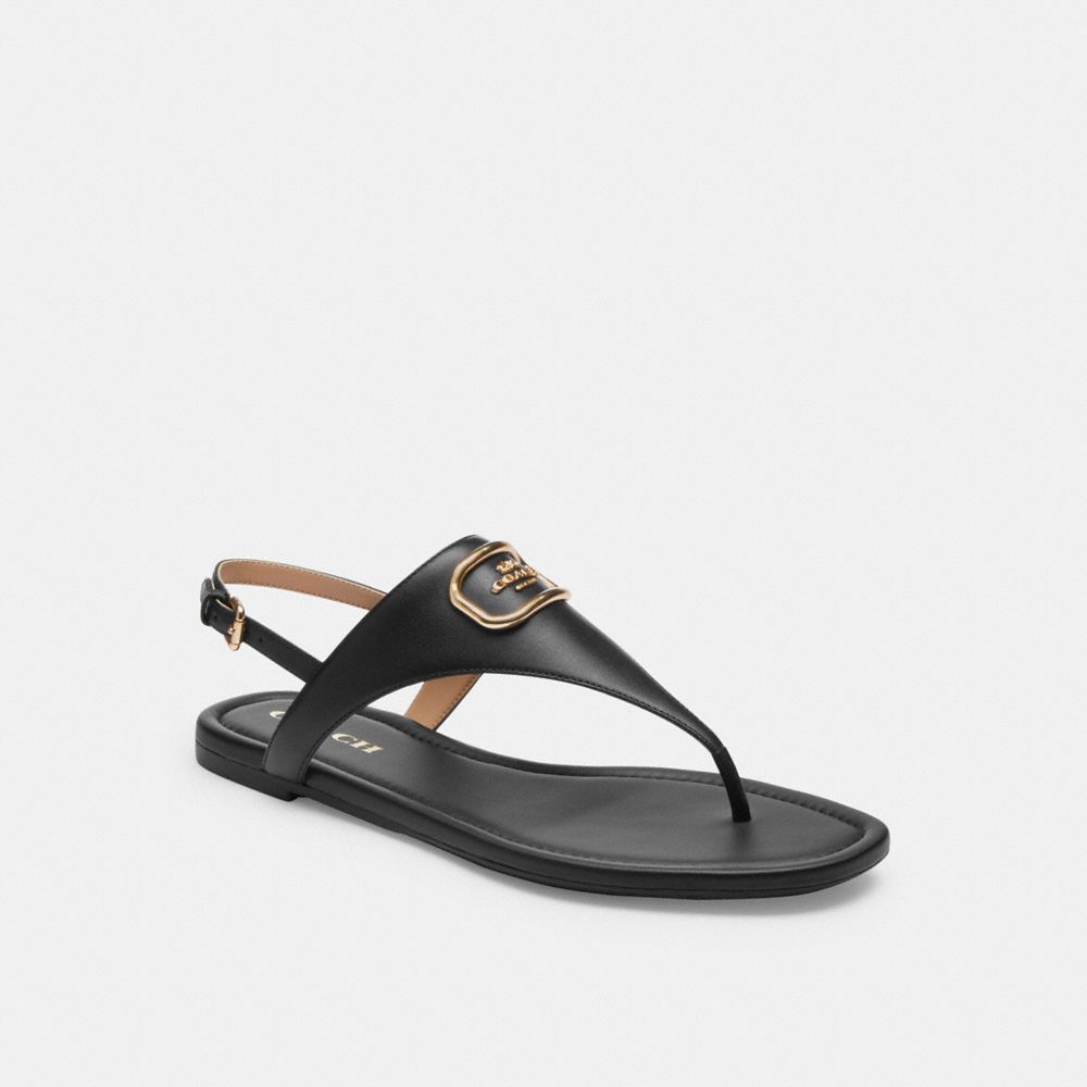 COACH®,JORDIN SANDAL,Black,Front View image number 0