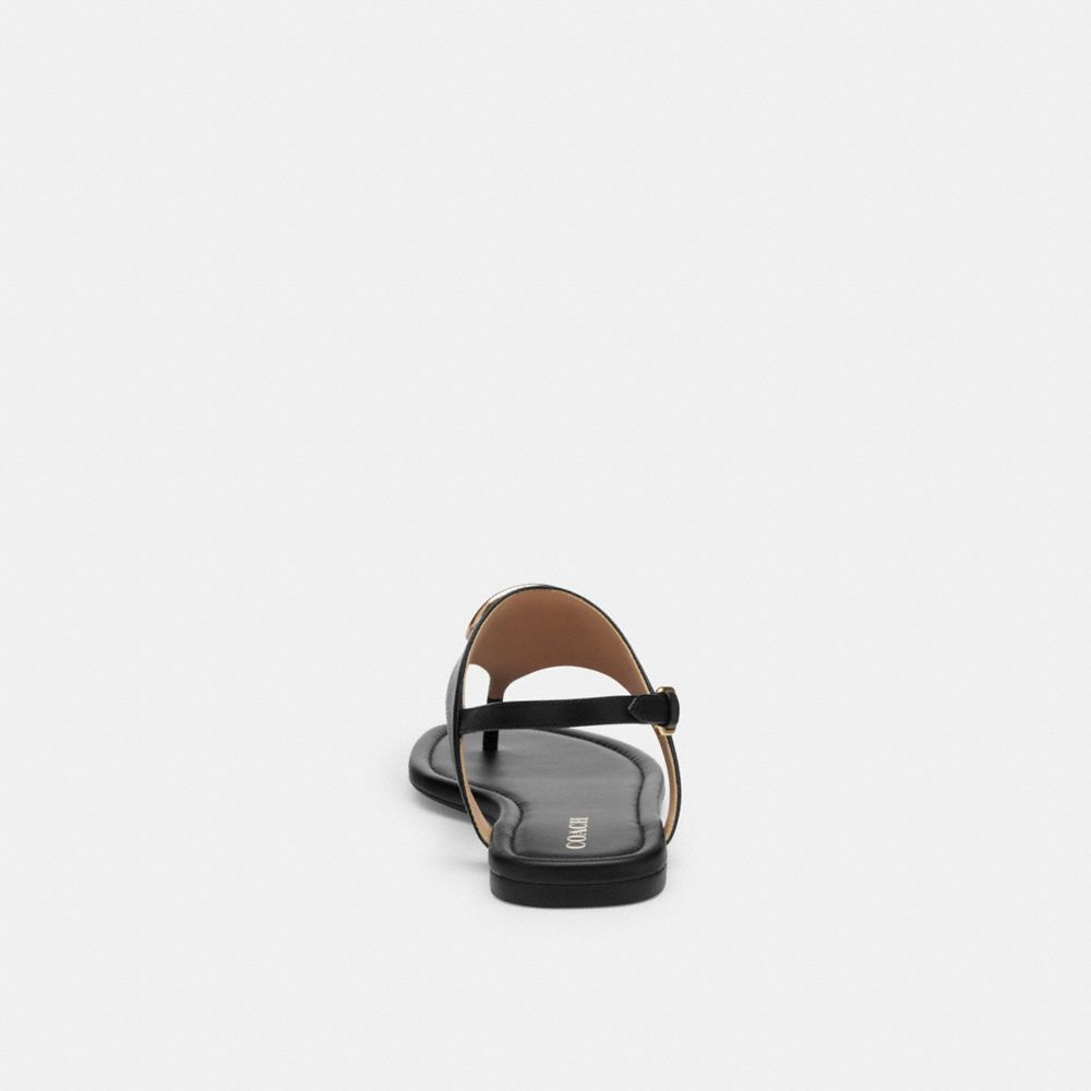 COACH®,Jordin Sandal,Sandals,Logo,Metal,Silver Metal,Casual,Black,Alternate View
