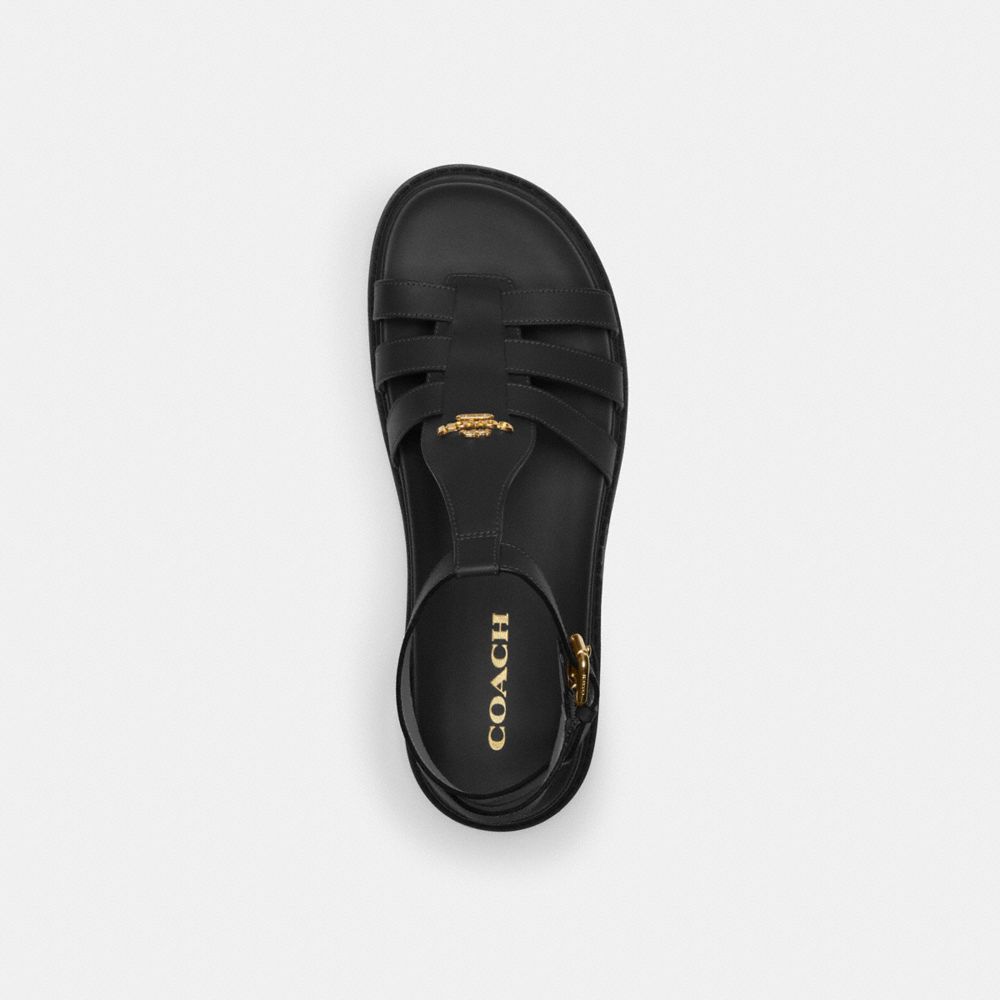 COACH®,FRANNY SANDAL,Black,Inside View,Top View