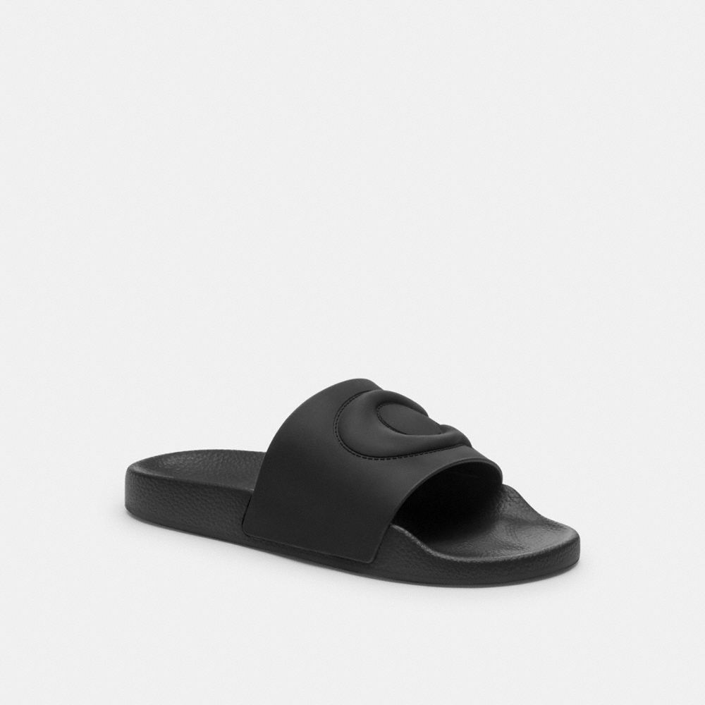 COACH®,ULANI SPORT SLIDE,Rubber,Black,Front View