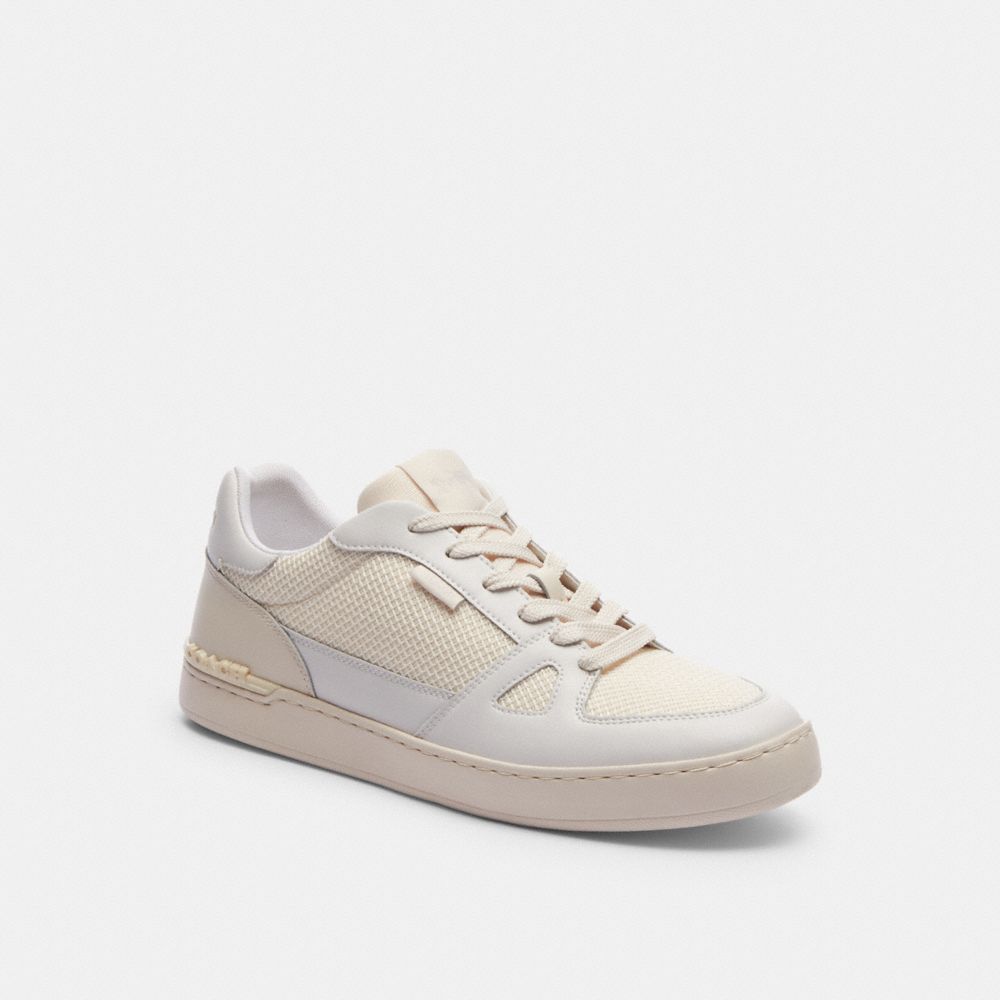 COACH®,CLIP COURT SNEAKER,Chalk/ Optic White,Front View
