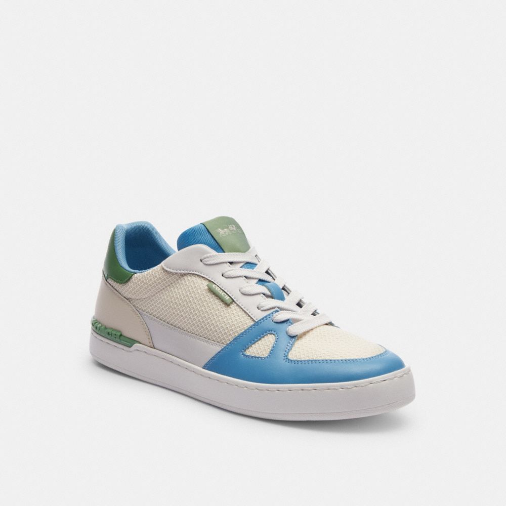 COACH®,CLIP COURT SNEAKER,Soft Green/Pool,Front View