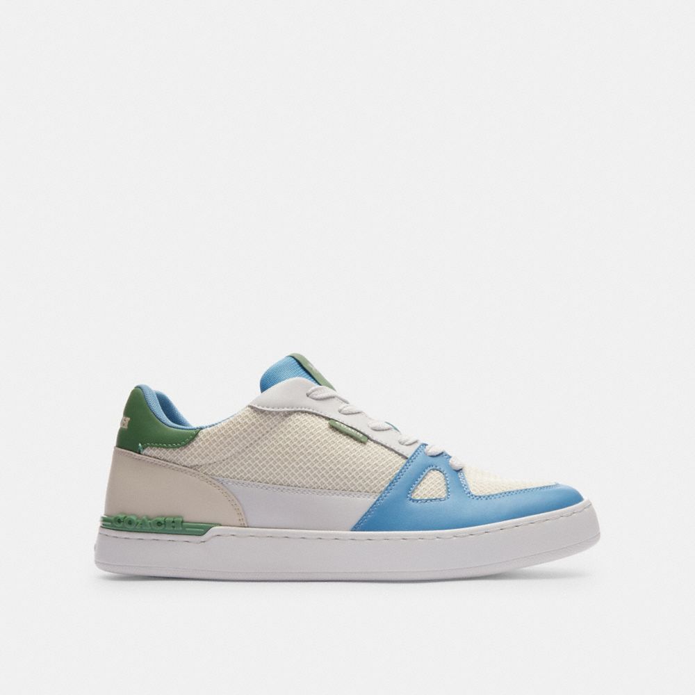 COACH®,CLIP COURT SNEAKER,Soft Green/Pool,Angle View