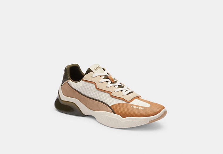 COACH®,CITYSOLE RUNNER,mixedmaterial,Taupe,Front View
