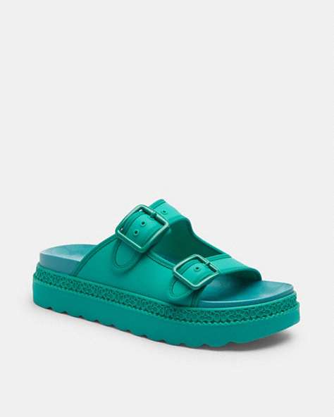 COACH®,LAINEY SANDAL,Rubber,Bright Green,Front View