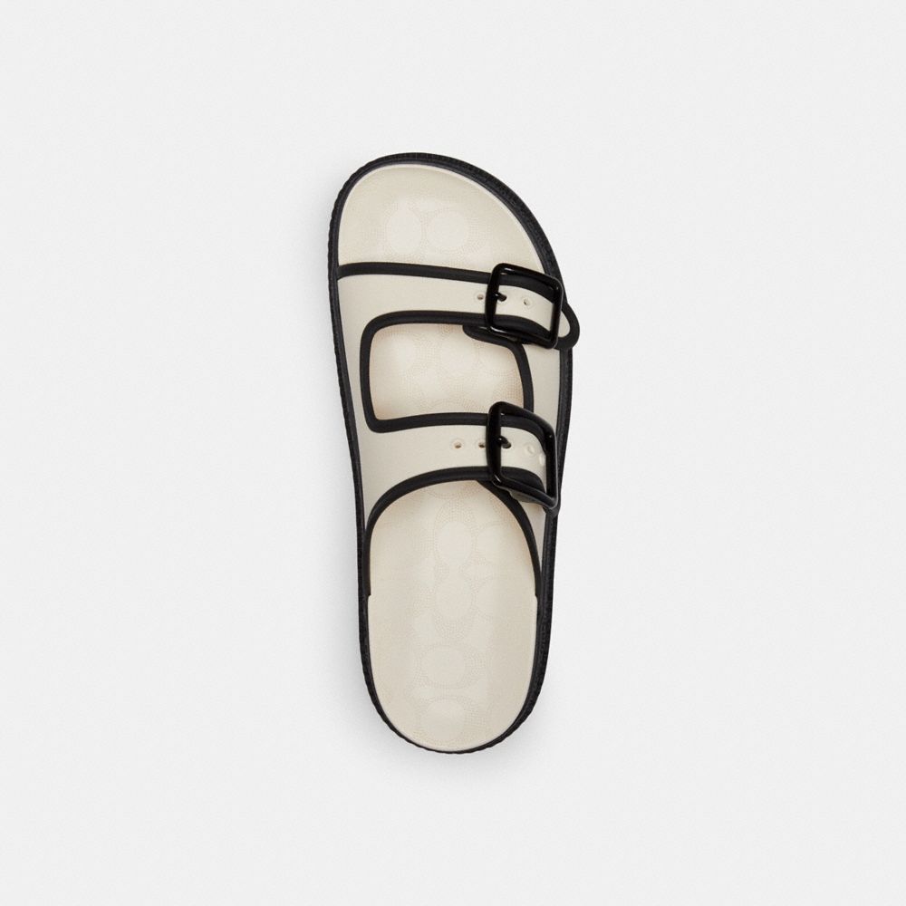 COACH®,LAINEY SANDAL,Chalk/Black,Inside View,Top View