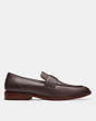 COACH®,DAMIEN LOAFER,burnishedleather,Mahogany Brown,Angle View
