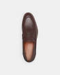 COACH®,DAMIEN LOAFER,burnishedleather,Mahogany Brown,Inside View,Top View
