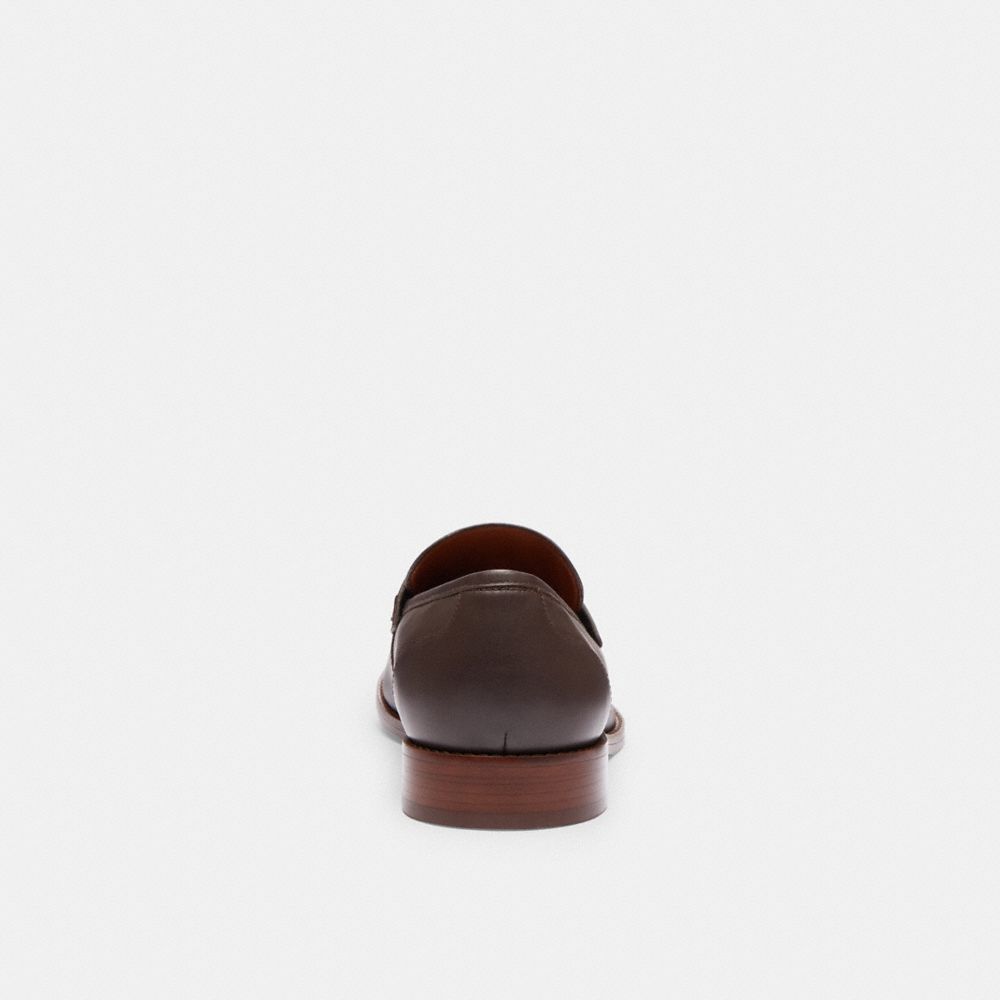 COACH®,Damien Loafer,Leather,Rubber,Loafer,Logo,Shoe Straps,Side Vents,Work,Brown,Alternate View