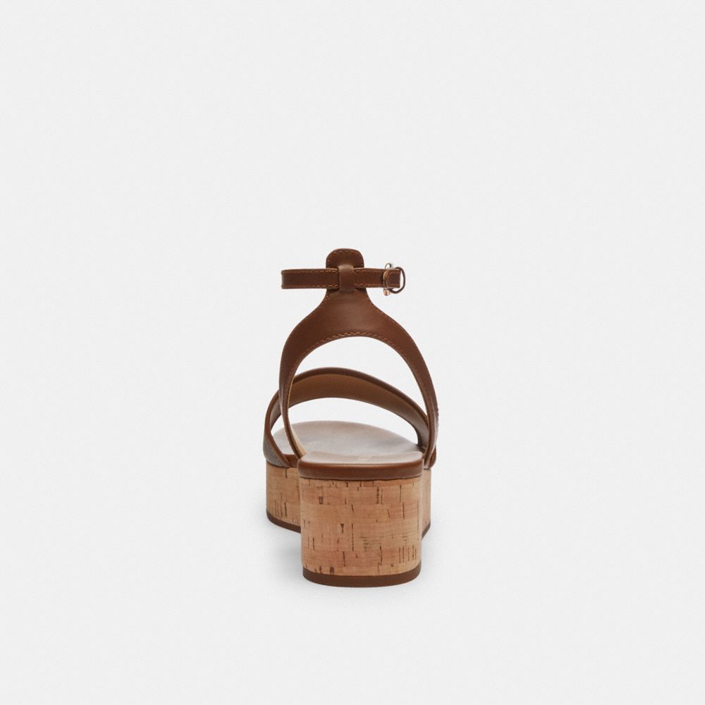COACH®,Tullie Sandal In Signature Jacquard,Leather,Lining Leather,Rubber,Sandals,Piping,Day Party,Brown,Alternate View