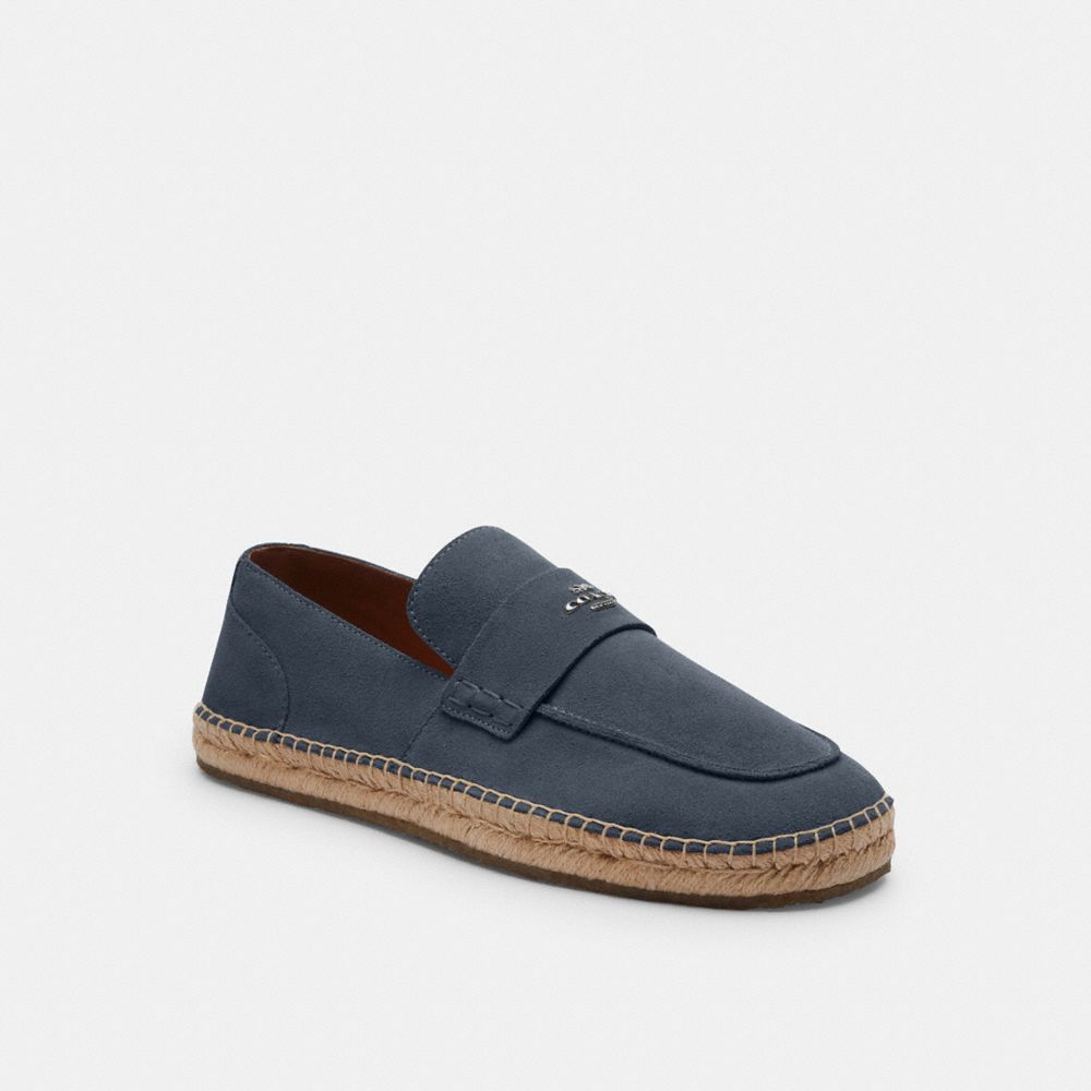 COACH®,ROY ESPADRILLE,Suede,Dark Denim,Front View