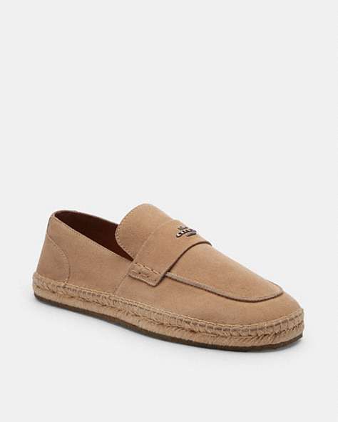 COACH®,ROY ESPADRILLE,Suede,Taupe,Front View