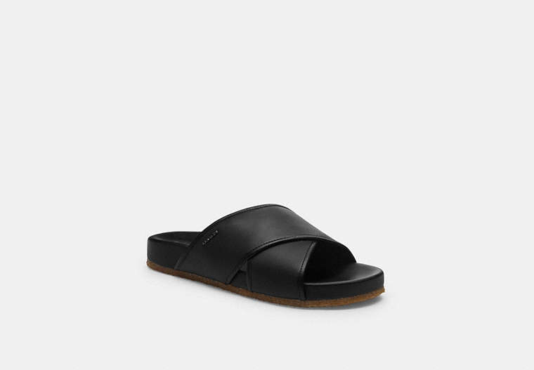COACH®,THOMAS SANDAL,mixedmaterial,Black,Front View image number 0
