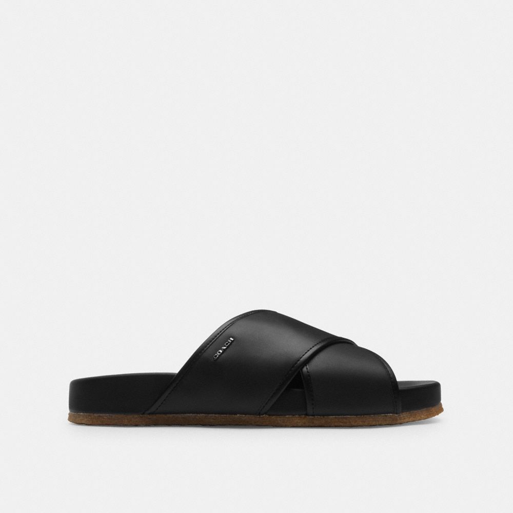 COACH®,THOMAS SANDAL,Black,Angle View