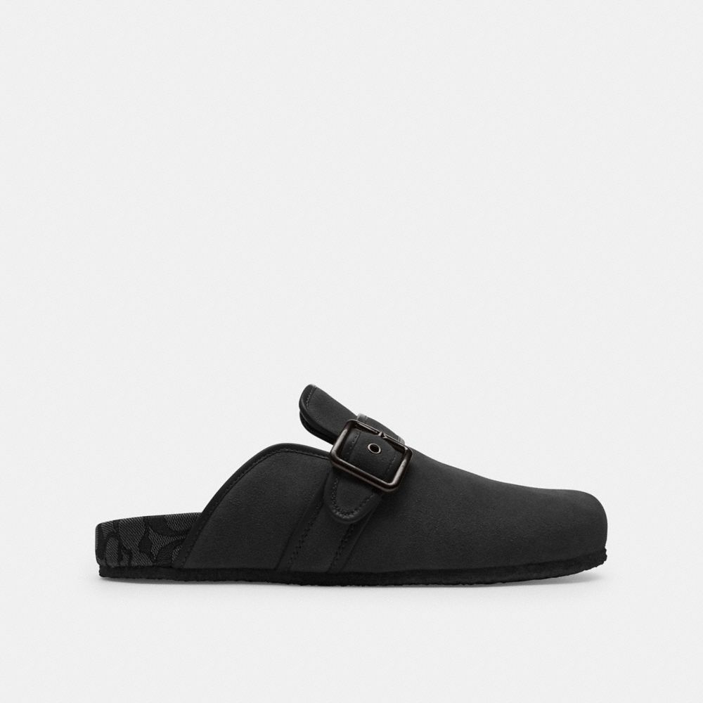 COACH®,BENJAMIN CLOG,Black,Angle View