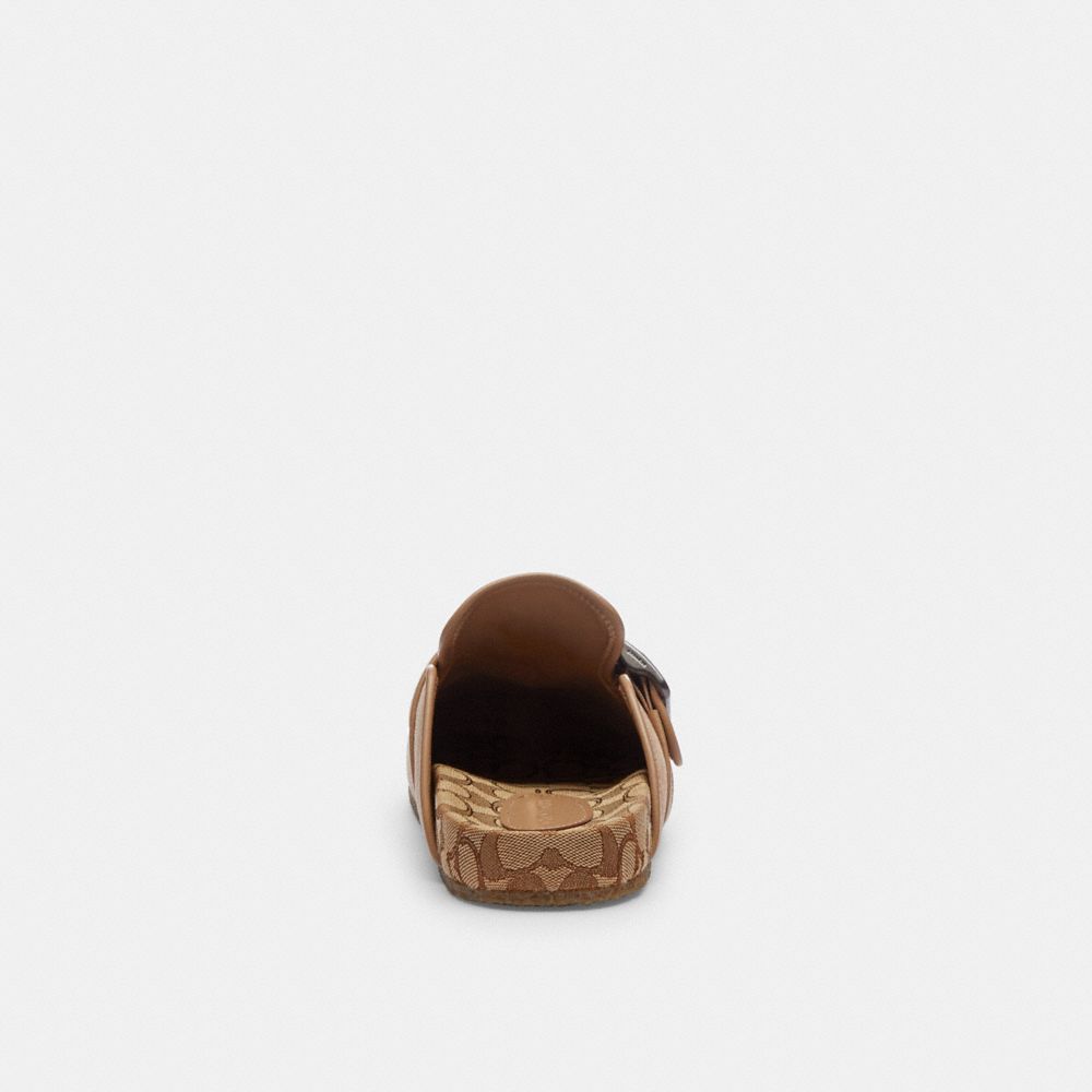 COACH®,Benjamin Clog,Cotton,Leather,Mules,Belt,Leather Embellishment,Casual,Beige,Alternate View
