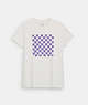 COACH®,CHECKERBOARD T-SHIRT IN ORGANIC COTTON,Other,White,Front View