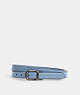 COACH®,CLASSIC BUCKLE CUT-TO-SIZE REVERSIBLE BELT, 18MM,Leather,Gunmetal/Cornflower,Front View
