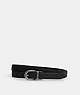 COACH®,CLASSIC BUCKLE CUT-TO-SIZE REVERSIBLE BELT, 18MM,Leather,Silver/Black,Front View