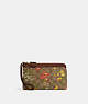 COACH®,DOUBLE ZIP WALLET IN SIGNATURE CANVAS WITH FLORAL PRINT,pvc,Gold/Khaki Multi,Front View
