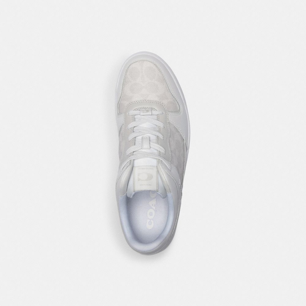 COACH®,C201 Sneaker In Signature Canvas,Canvas,Leather,Rubber,Casual,Color Block,Traction,Casual,Multi Color,Inside View,Top View