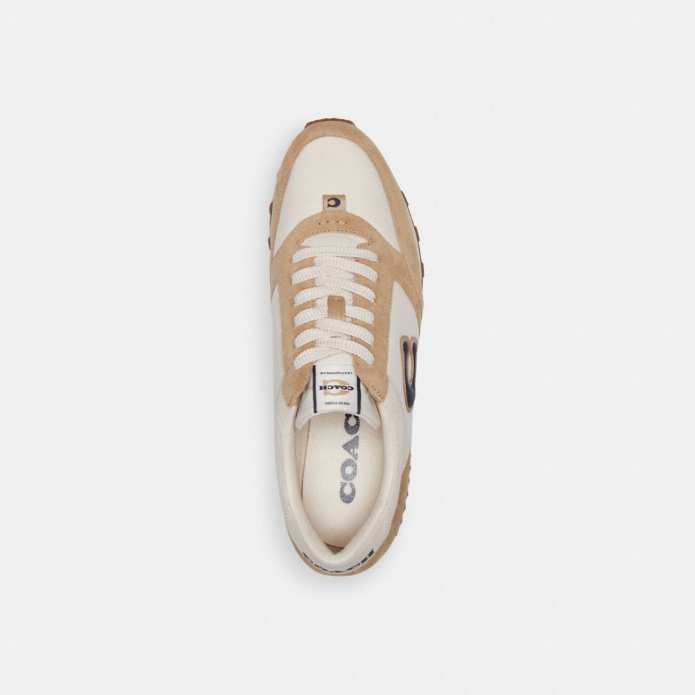 COACH®,CHAUSSURES DE SPORT POUR COUREUR,Daim,Craie/Avoine,Inside View,Top View