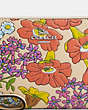 COACH®,CORNER ZIP WRISTLET WITH FLORAL PRINT,Leather,Silver/Ivory Multi