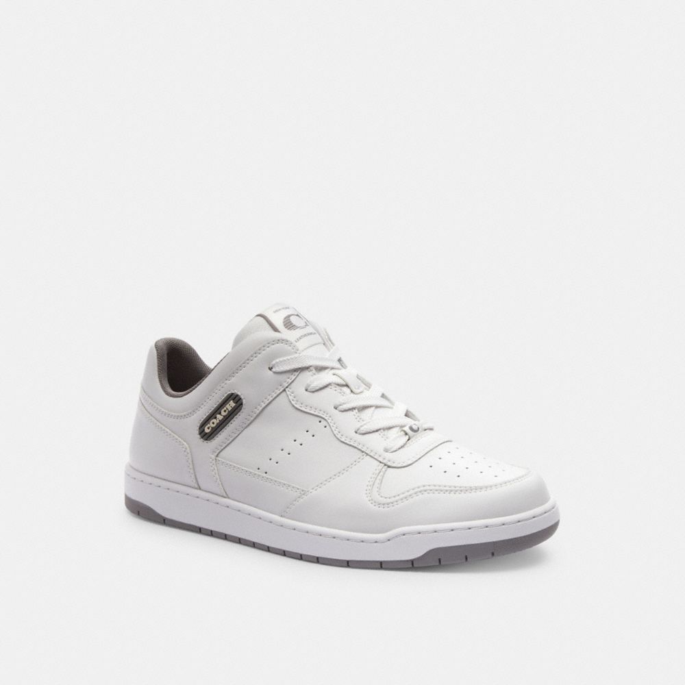 COACH®,C201 SNEAKER,Optic White/Heather Grey,Front View image number 0