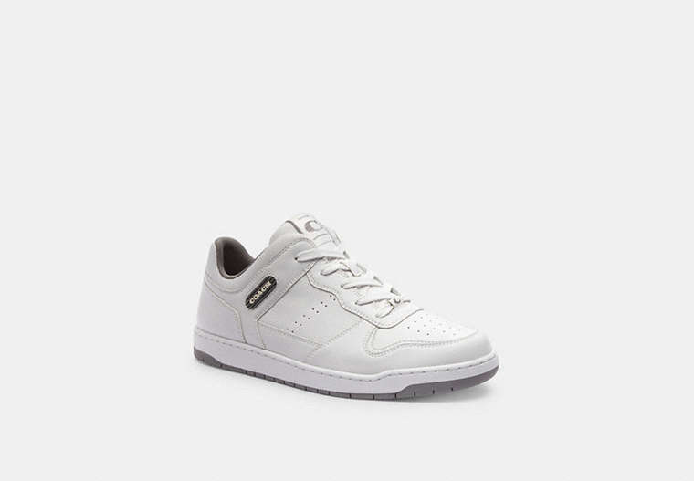 COACH®,C201 SNEAKER,Optic White/Heather Grey,Front View image number 0