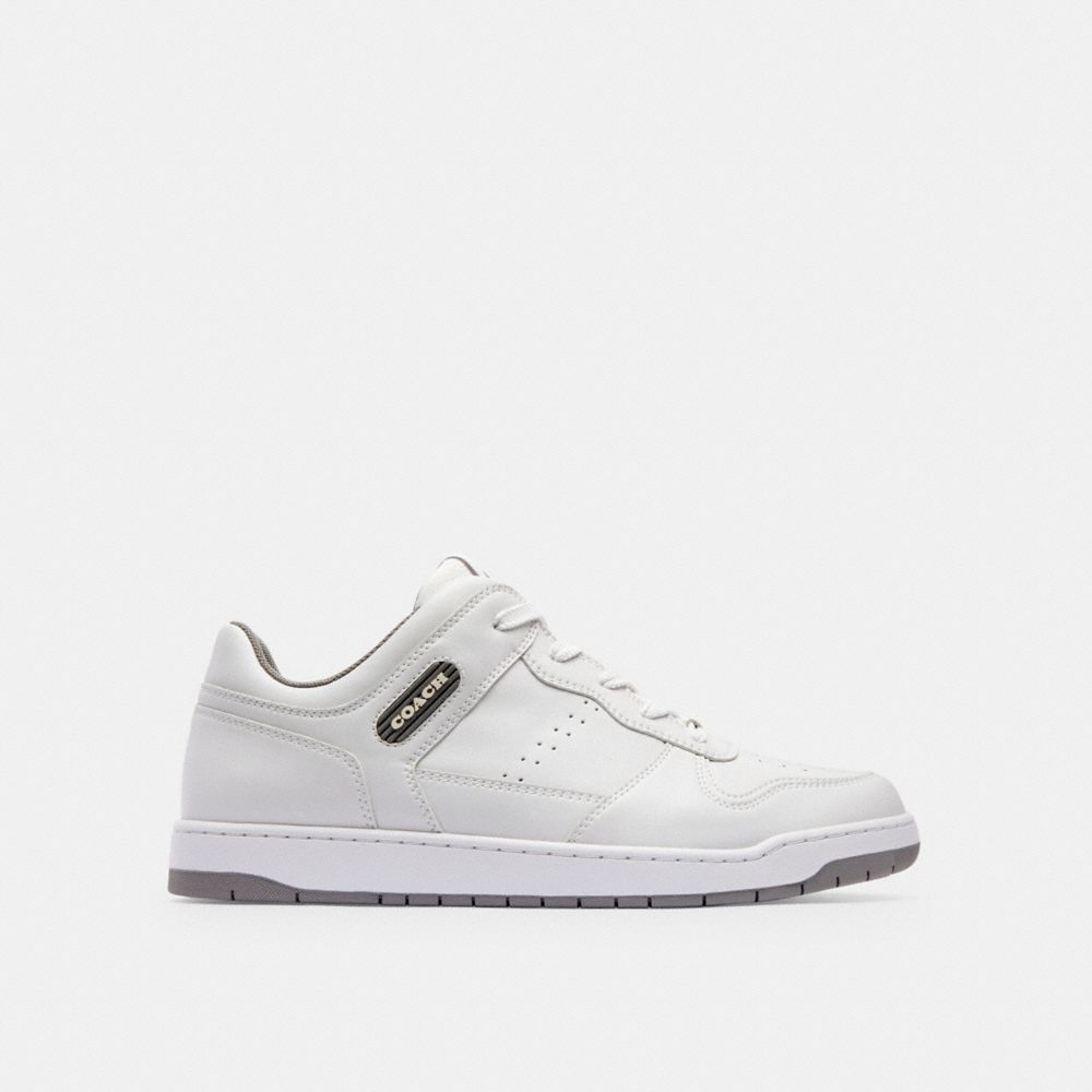 COACH®,C201 SNEAKER,Optic White/Heather Grey,Angle View