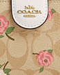 COACH®,MEDIUM CORNER ZIP WALLET IN SIGNATURE CANVAS WITH FLORAL PRINT,pvc,Mini,Gold/Light Khaki Chalk Multi