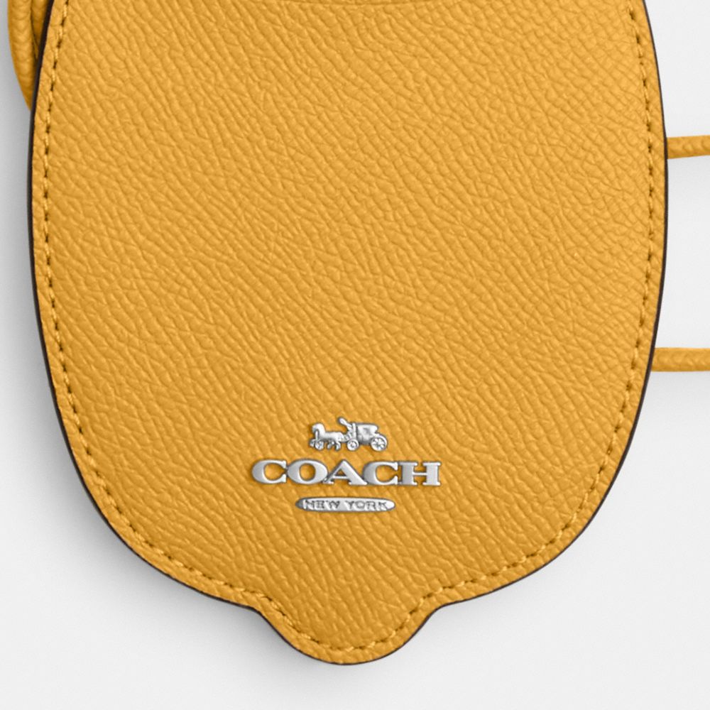 COACH®,LEMON LANYARD,Crossgrain Leather,Silver/Honeycomb