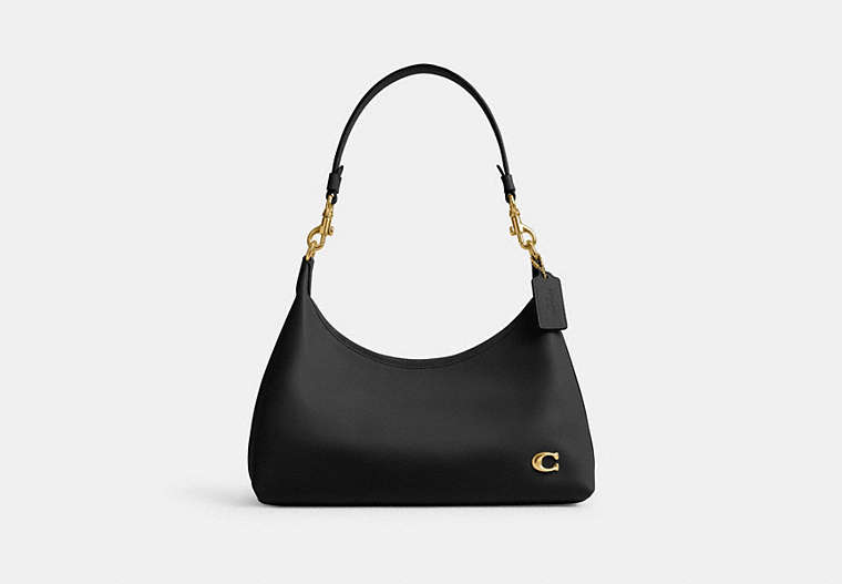 COACH®,JULIET SHOULDER BAG,Medium,Brass/Black,Front View image number 0