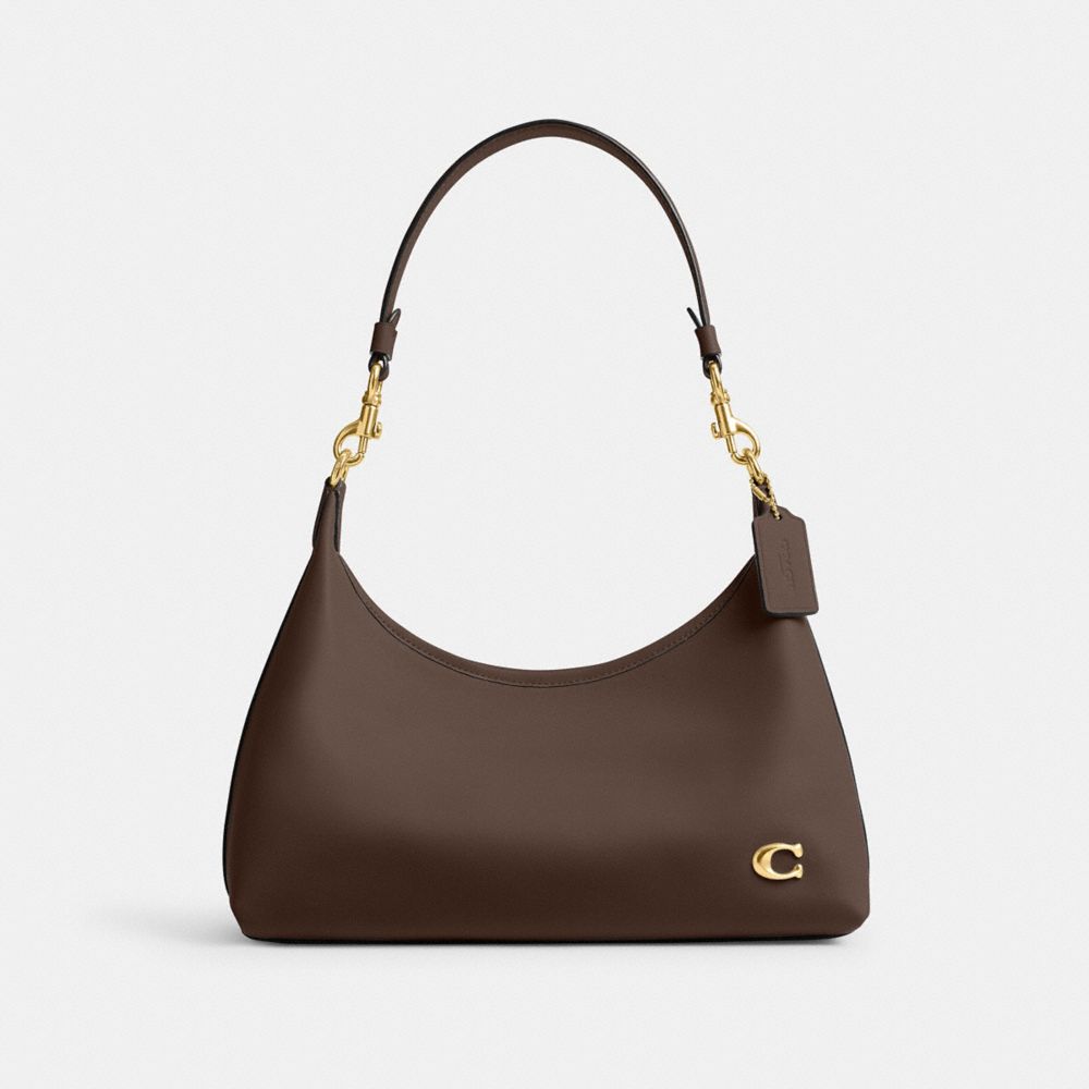 COACH®,Juliet Shoulder Bag,Leather,Shoulder Bag,Layered,Logo,Metal,Embossed,Casual,,Front View